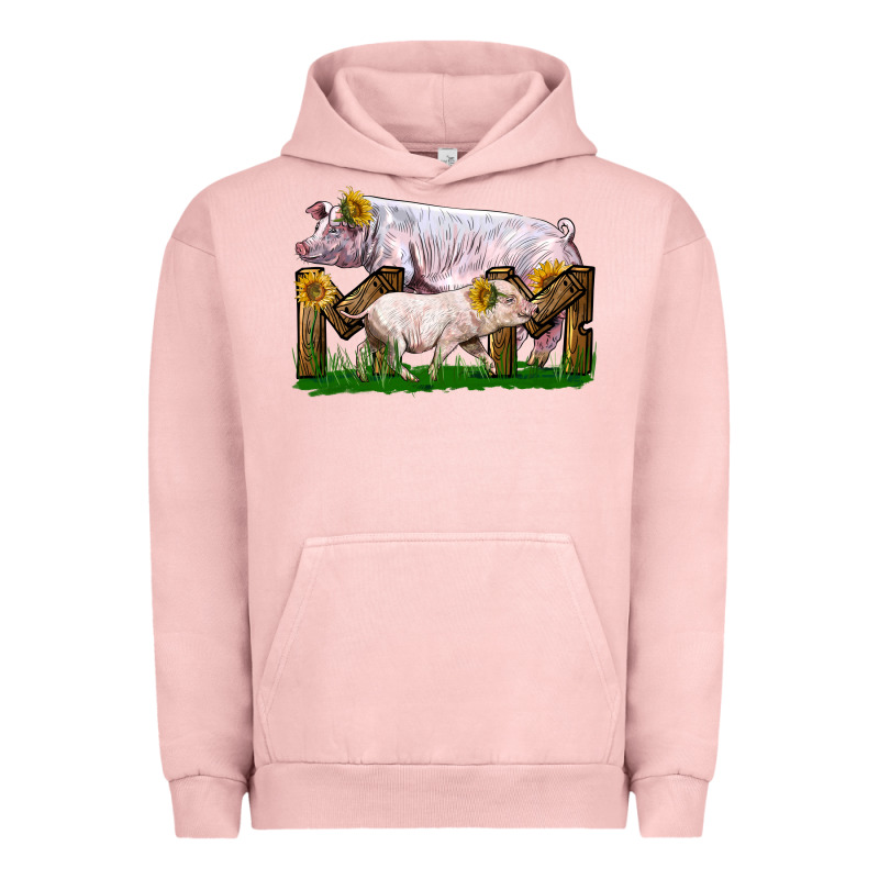 Mom With White Chester Pig And Baby Pig Urban Hoodie by LillyAllenDesigns | Teevron
