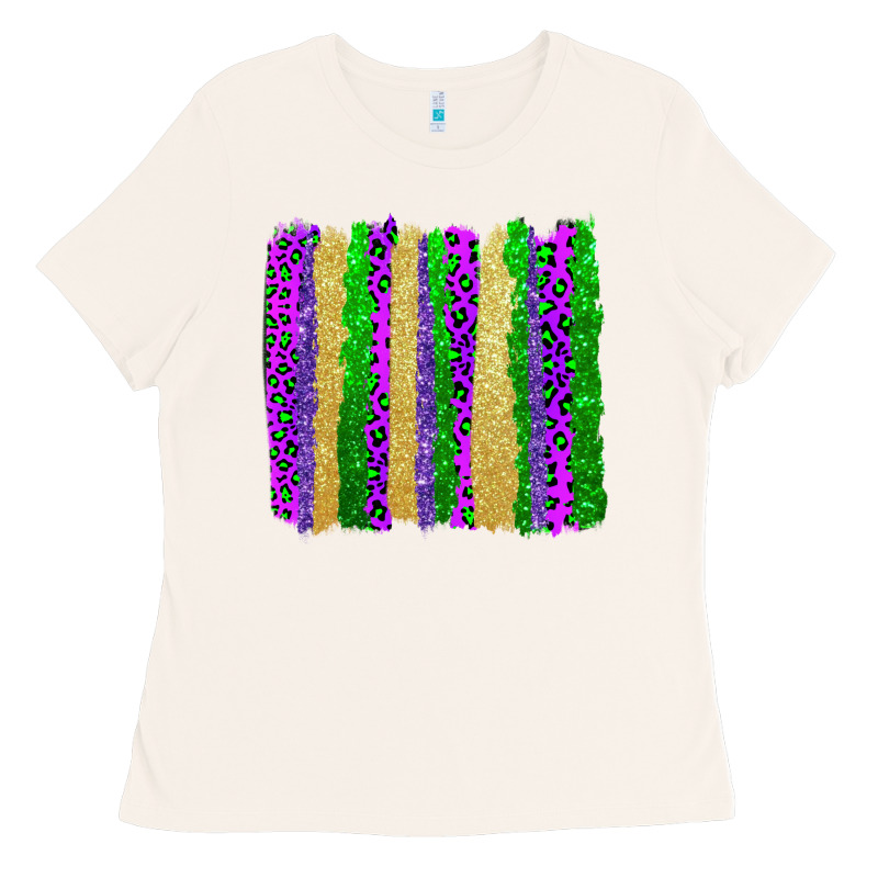 Mardi Gras Brushstrokes Ladies Tee by AdoDesignShop | Teevron
