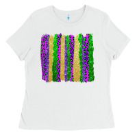 White mardi gras brushstrokes Ladies Tee - AdoDesignShop
