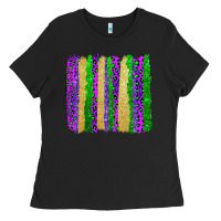 Black mardi gras brushstrokes Ladies Tee - AdoDesignShop