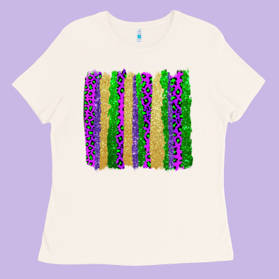 Mardi Gras Brushstrokes Ladies Tee Designed By Adodesignshop
