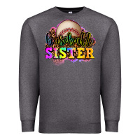 Charcoal Heather baseball sister Premium Sweatshirt - OliviaCreatesArt