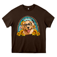 Chocolate Brown golden retriever rainbow Heavy Core Tee - Artiststas