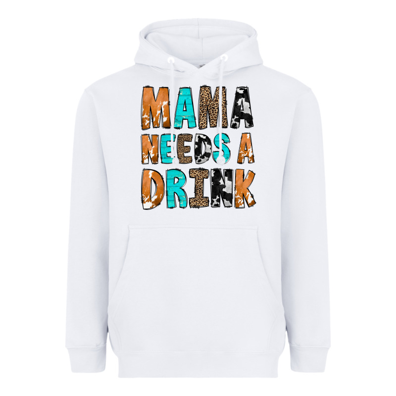Mama Needs A Drink Heavyweight Hoodie by CowCowDesign | Teevron
