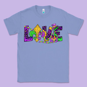 Mardi Gras Love Classic Tee Designed By Jahusdesignshop