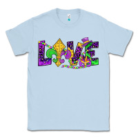 Dusty Blue mardi gras love Classic Tee - JahusDesignShop