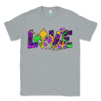 Heather Grey mardi gras love Classic Tee - JahusDesignShop