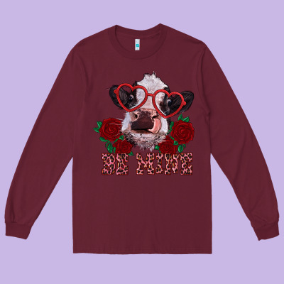 Be Mine Valentine's Day Calf Long Sleeve Tee Designed By Ranaportraitstore