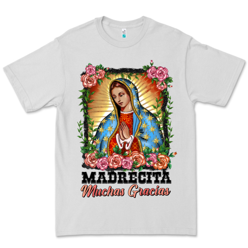 Madrecita Muchas Gracias Lady Of Guadalupe Premium Tee by BarkalooDesign | Teevron