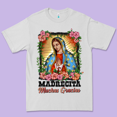 Madrecita Muchas Gracias Lady Of Guadalupe Premium Tee Designed By Barkaloodesign