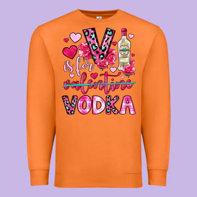 V Is For Vodka Premium Sweatshirt Designed By Oliviacreatesart