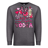 Charcoal Heather v is for vodka Premium Sweatshirt - OliviaCreatesArt