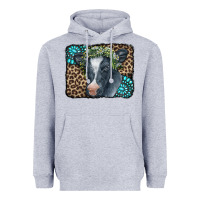 Floral Cow Leopard Gemstone Heavyweight Hoodie | Teevron