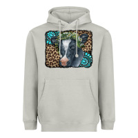 Moon Dust Floral Cow Leopard Gemstone Heavyweight Hoodie - CowCowDesign