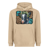 Mushroom Floral Cow Leopard Gemstone Heavyweight Hoodie - CowCowDesign
