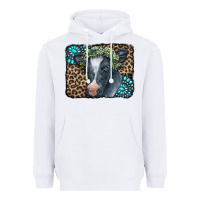White Floral Cow Leopard Gemstone Heavyweight Hoodie - CowCowDesign