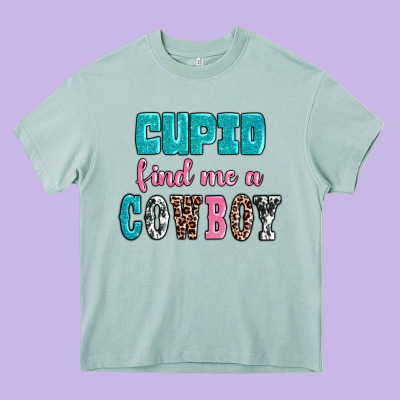 Cupid Find Me A Cowboy Heavy Core Tee Designed By Adodesignshop
