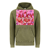Vintage Olive love gnomies with gift boxes Vintage Hoodie - NancyCooperArtShop