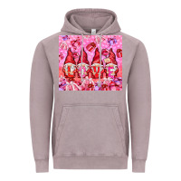 Vintage Zinc love gnomies with gift boxes Vintage Hoodie - NancyCooperArtShop