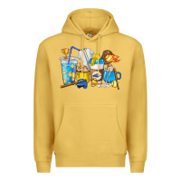 Antique Gold Softball coffee cups Premium Hoodie - HowdyJamesFarm