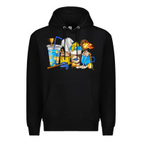 Black Softball coffee cups Premium Hoodie - HowdyJamesFarm