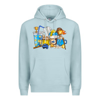 Blue Mist Softball coffee cups Premium Hoodie - HowdyJamesFarm