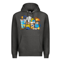 Charcoal Heather Softball coffee cups Premium Hoodie - HowdyJamesFarm