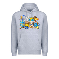 Heather Grey Softball coffee cups Premium Hoodie - HowdyJamesFarm