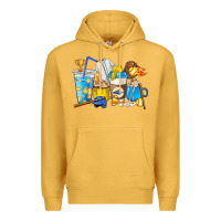 Mustard Softball coffee cups Premium Hoodie - HowdyJamesFarm