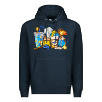 Navy Softball coffee cups Premium Hoodie - HowdyJamesFarm