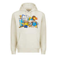 Oatmeal Heather Softball coffee cups Premium Hoodie - HowdyJamesFarm