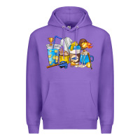 Purple Softball coffee cups Premium Hoodie - HowdyJamesFarm