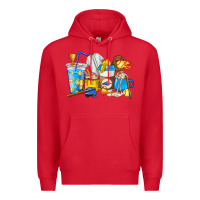 Red Softball coffee cups Premium Hoodie - HowdyJamesFarm