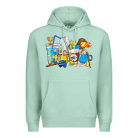 Seafoam Softball coffee cups Premium Hoodie - HowdyJamesFarm