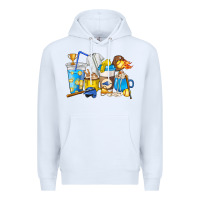 White Softball coffee cups Premium Hoodie - HowdyJamesFarm