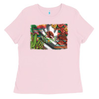 Bubblegum Pink mexico flag sunflowers roses and cactus with serape aztec and leopard Ladies Tee - Artiststas