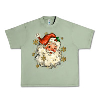 Oil Green Christmas Santa Urban Heavy Tee - MaliasSmallBusiness