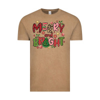 Vintage Coffee merry and bright Vintage Tee - MaliasSmallBusiness