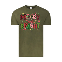 Vintage Olive merry and bright Vintage Tee - MaliasSmallBusiness