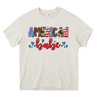 Cream American babe Heavy Core Tee - AdoDesignShop