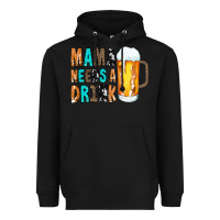 Black Mama Needs a Drink Heavyweight Hoodie - CowCowDesign