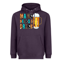 Plum Mama Needs a Drink Heavyweight Hoodie - CowCowDesign