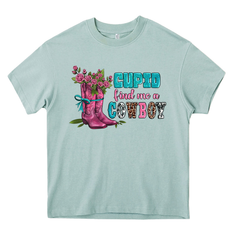 Velantines Day Cupid Find Me A Cowboy Heavy Core Tee by AdoDesignShop | Teevron