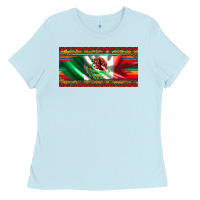 Baby Blue mexico flag serape roses leopard and glitter licanse plate Ladies Tee - Artiststas
