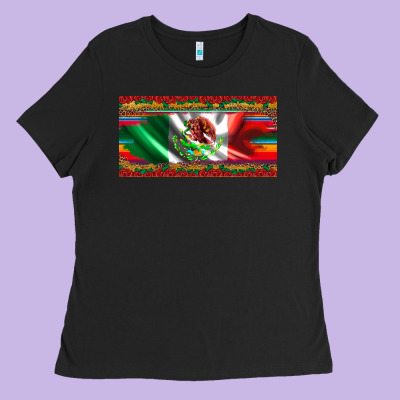Mexico Flag Serape Roses Leopard And Glitter Licanse Plate Ladies Tee Designed By Artiststas