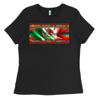 Black mexico flag serape roses leopard and glitter licanse plate Ladies Tee - Artiststas