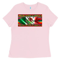 Bubblegum Pink mexico flag serape roses leopard and glitter licanse plate Ladies Tee - Artiststas
