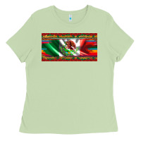 Matcha mexico flag serape roses leopard and glitter licanse plate Ladies Tee - Artiststas