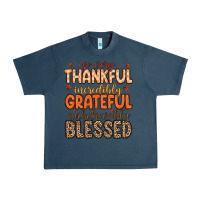 Midnight Navy so very thankful incredibly grateful unbelievably Urban Heavy Tee - MaliasSmallBusiness