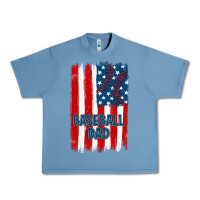 Pebble Blue baseball dad american flag Urban Heavy Tee - JahusDesignShop